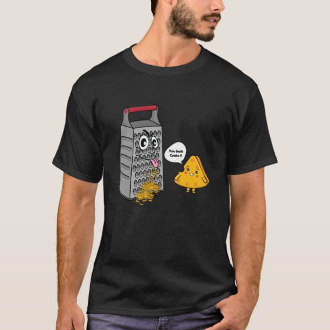 Funny cheese slice grated with a grater  T-Shirt (Front)