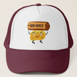 Funny cheese with log trucker hat