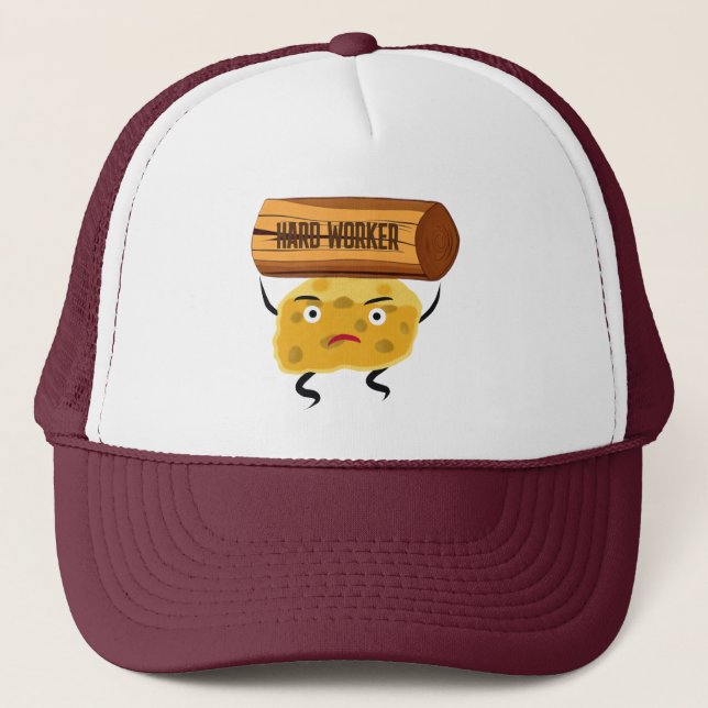 Funny cheese with log trucker hat (Front)