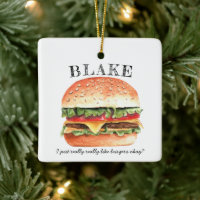 Funny Cheeseburger Burger | Monogram Christmas