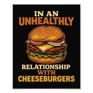 Funny Cheeseburger Eater Relationship With Burger Photo Print