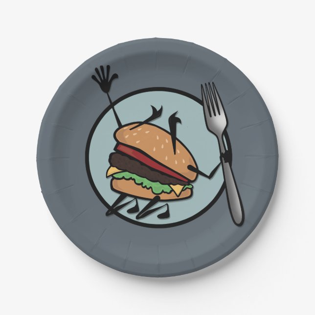 FUNNY CHEESEBURGER PAPER PLATE (Front)