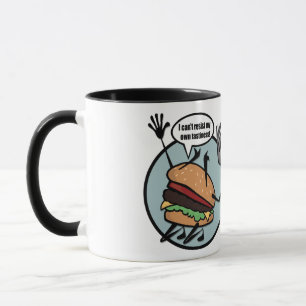 FUNNY CHEESEBURGER RINGER MUG