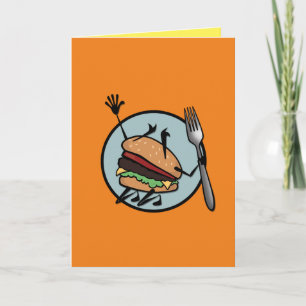 FUNNY CHEESEBURGER VERTICAL GREETING CARD