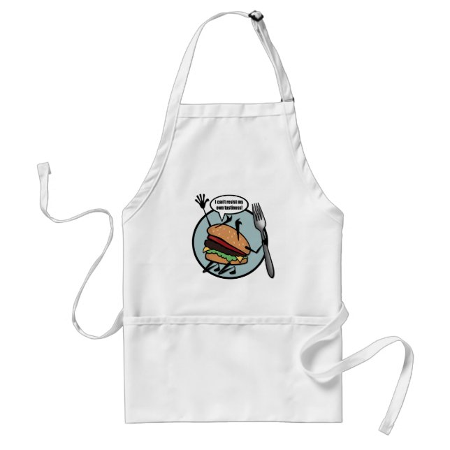 FUNNY CHEESEBURGER WHITE STANDARD APRON (Front)