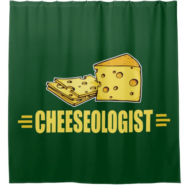 Funny CHEESEOLOGIST Cheese Making Cheesehead Shower Curtain (Front)