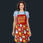 Funny Cheesy But Still Grate Dairy Product Pattern Apron<br><div class="desc">Funny and cool apron to make cooking more fun. Personalised gift for family and friends who love cooking,  baking and trying new recipe in the kitchen. Customise the wording to fit your occasion. You can use the Design Tool to further change the font type,  font colour and font size.</div>