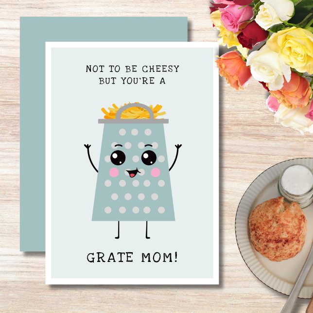 Funny Cheesy Pun You're Grate Mother's Day Holiday Card (Creator Uploaded)