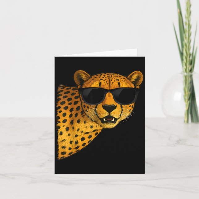 Funny Cheetah Art For Men Women Kids Animal Safari Card (Front)