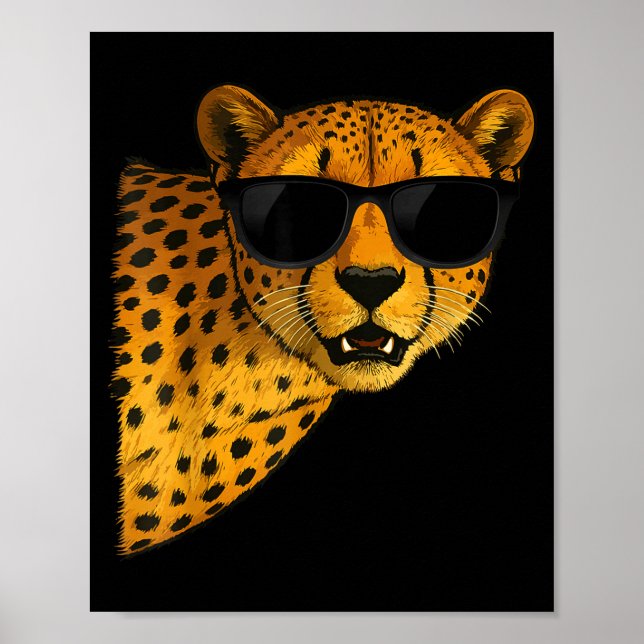 Funny Cheetah Art For Men Women Kids Animal Safari Poster (Front)