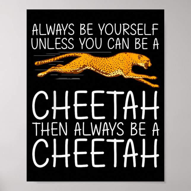 Funny Cheetah Art For Men Women Kids Animal Safari Poster (Front)