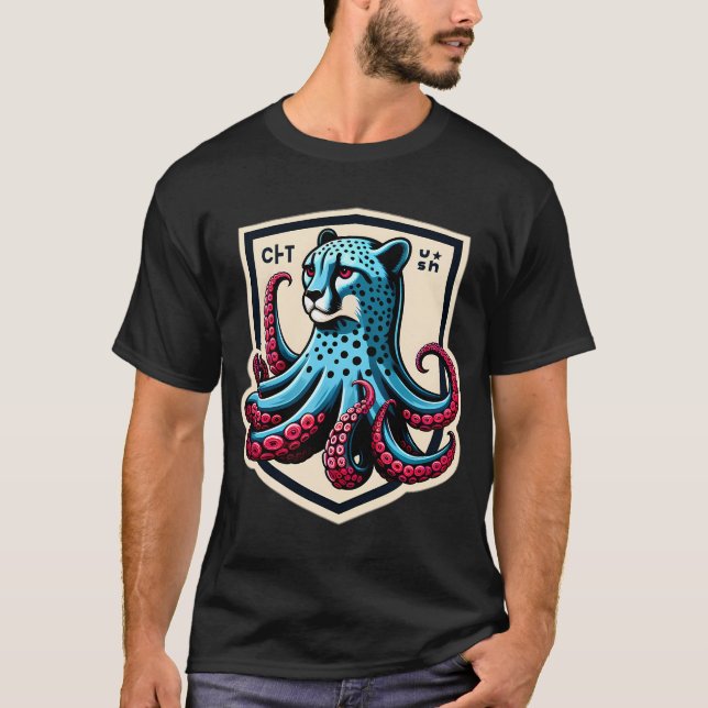 Funny Cheetah octopus T-Shirt (Front)