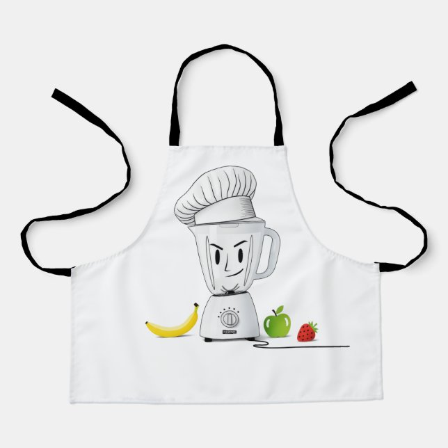 Funny Chef Blender | Smoothie Maker Cartoon Apron (Front)