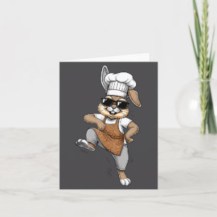 Funny Chef Bunny Cool Baker Rabbit Cooking Cartoon Card