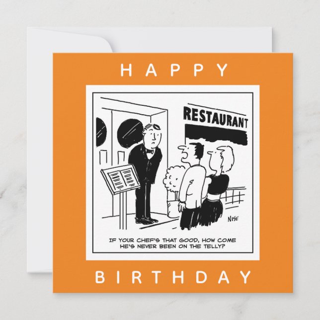 Funny Chef Cartoon - Is the Chef Highly Renowned? Card (Front)