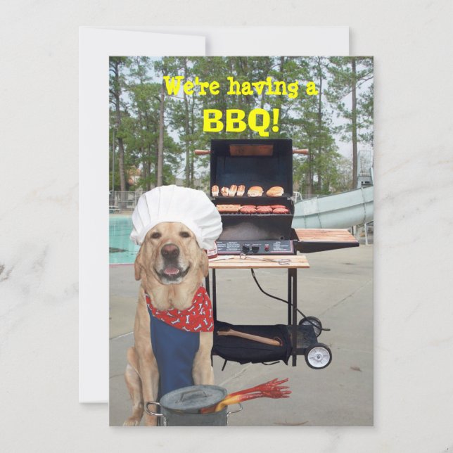 Funny Chef Dog BBQ Invitation (Front)