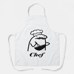 Funny Chef Doodle with Moustache Apron