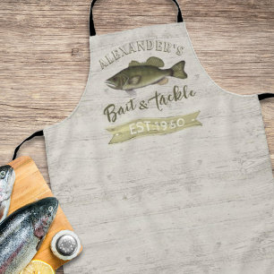 Funny Chef Fisherman Bass Fish Custom Wildlife Apron