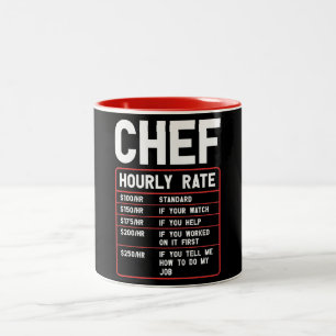 Funny Chef Hourly Rate Two-Tone Coffee Mug