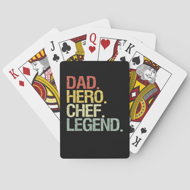Funny chef legend dad  playing cards (Back)
