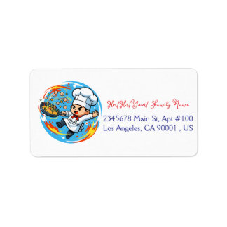 Funny Chef Mascot Label