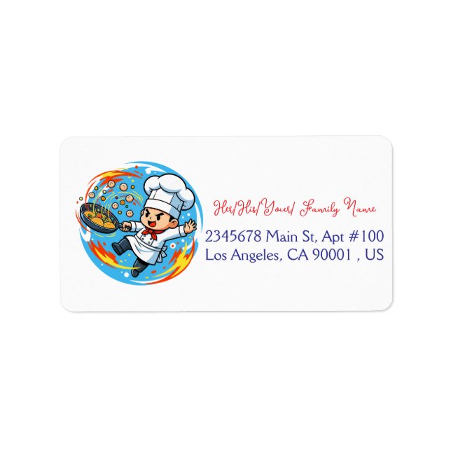Funny Chef Mascot Label (Front)