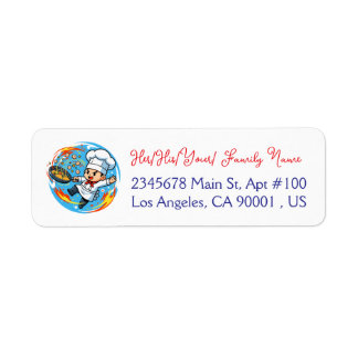 Funny Chef Mascot Return Address Label