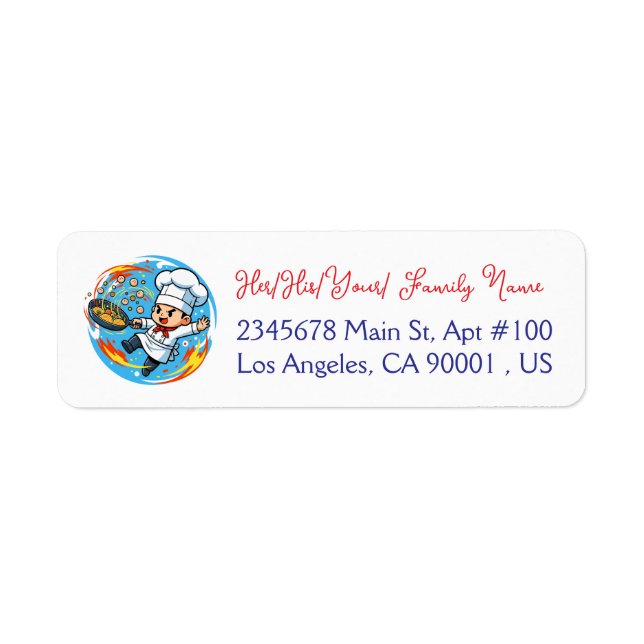 Funny Chef Mascot Return Address Label (Front)