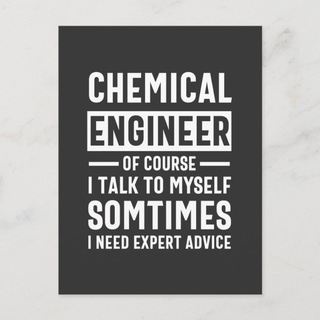 Funny Chemical Engineer Gift Postcard (Front)