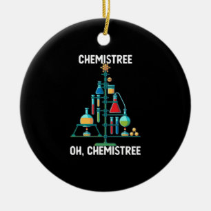 Funny Chemist Chemistry Christmas Tree Ceramic Ornament