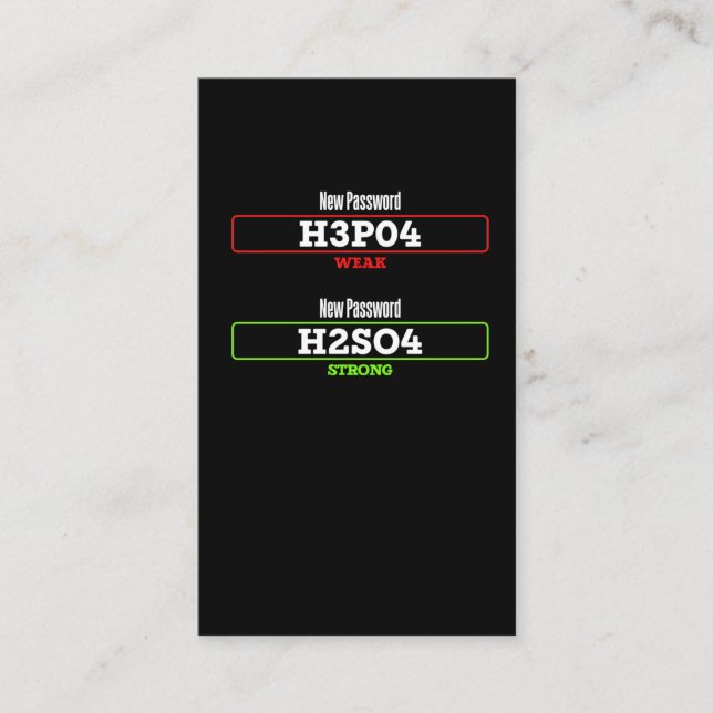 Funny Chemist Joke Chemistry Humour for Scientists Business Card (Front)