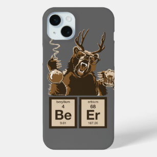 Funny chemistry bear discovered beer iPhone 15 mini case