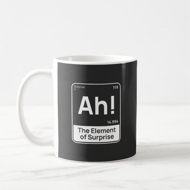 Funny Chemistry Design – Element of Surprise “Ah”  Coffee Mug (Left)