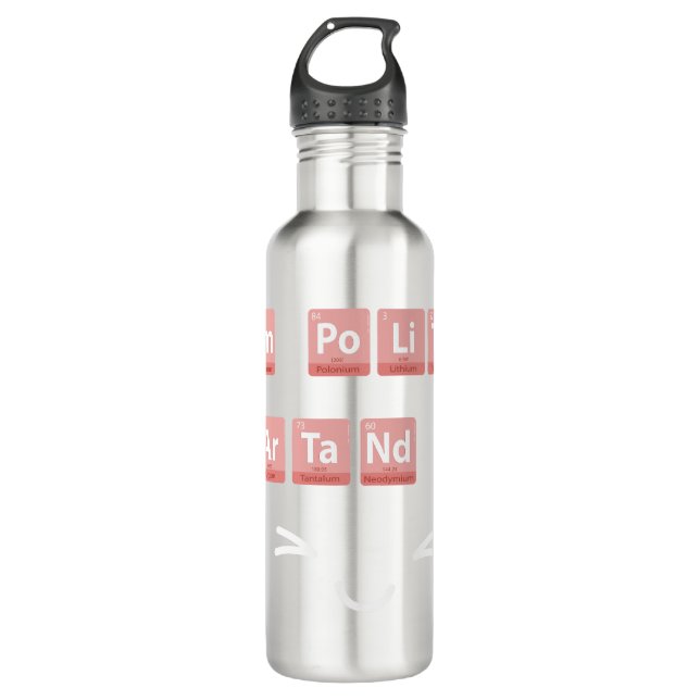 Funny Chemistry Elements Design Smart Cute Polite  710 Ml Water Bottle (Front)