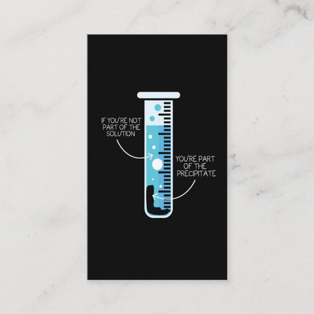 Funny Chemistry Joke Scientist Chemist Test Tube Business Card (Front)