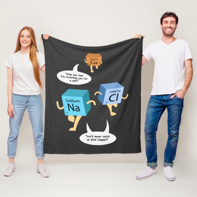 Funny Chemistry Periodic Table Pun Fleece Blanket (In Situ)