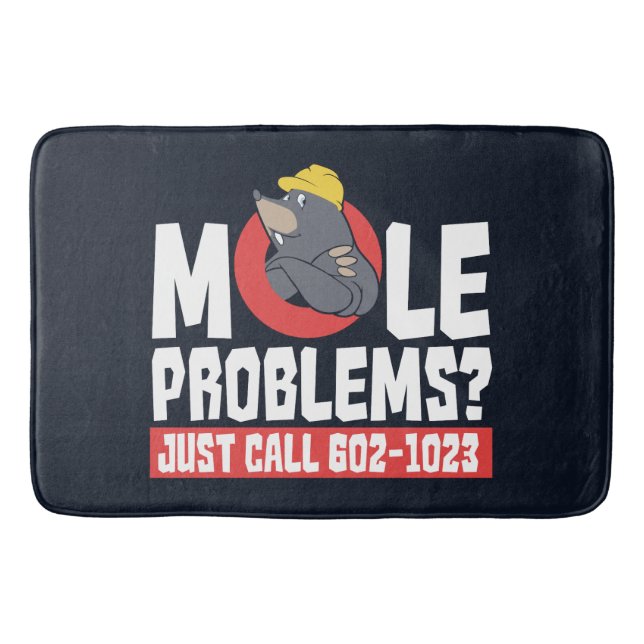 Funny Chemistry Teacher Mole Problem Bath Mat (Front)