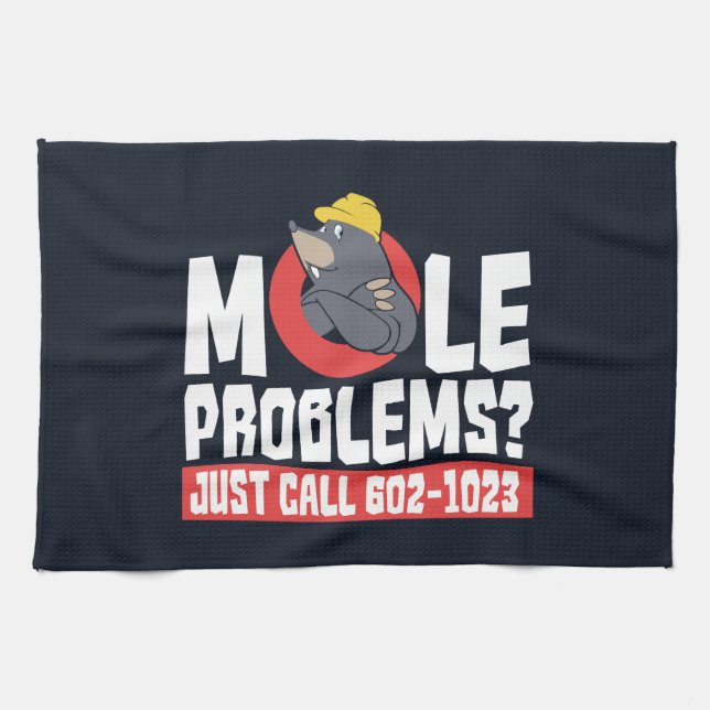 Funny Chemistry Teacher Mole Problem Tea Towel (Horizontal)