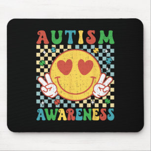 Funny Chequered Autism Awareness Month For Men Wom Mouse Pad