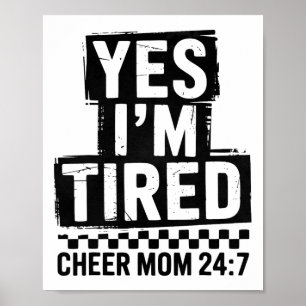 Funny Chequered Cheer Mum Cheerleading Mother's Da Poster