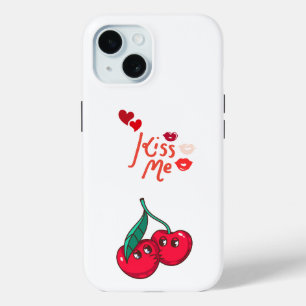 Funny Cherries in Love. iPhone 15 Case