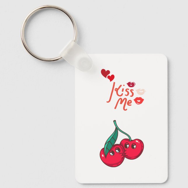 Funny cherries in love. key ring (Front)