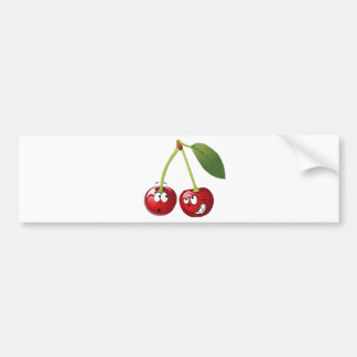 Funny Cherries with Faces Looking at Each Other Bumper Sticker