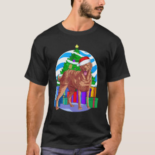 Funny Chesapeake Bay Retriever Cute Santa Christma T-Shirt