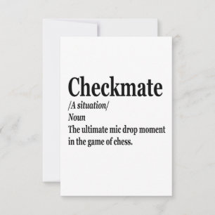 Funny Chess Checkmate Definition Chess Lover Thank You Card