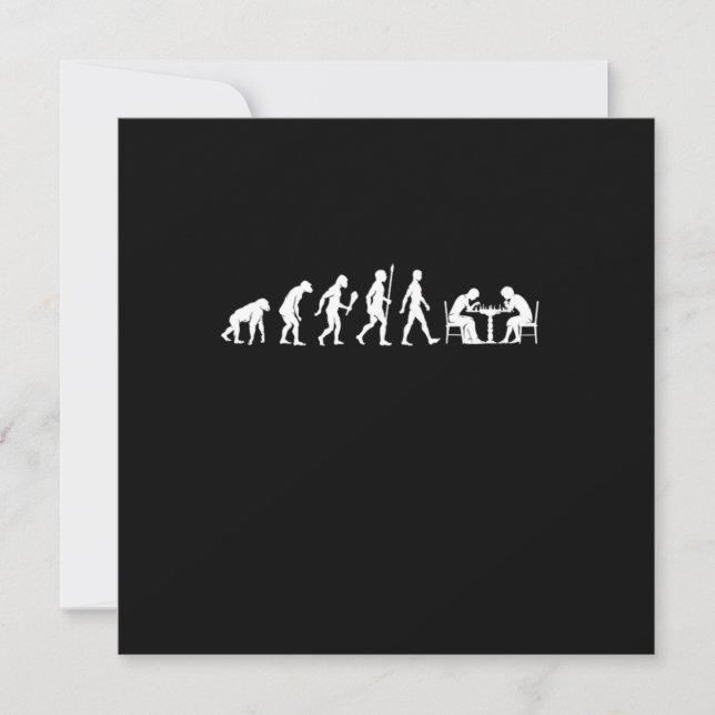 Funny Chess Evolution Chess Player Gift Idea Invitation (Front)