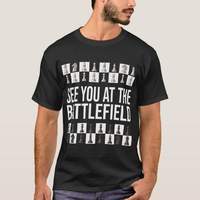 Funny Chess Figures Chessmaster Chess Gambit Gift T-Shirt (Front)