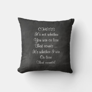 Funny chess joke gifts chalkboard cushion