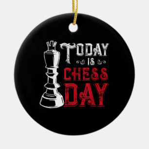 Funny Chess King Castling Design Ceramic Ornament