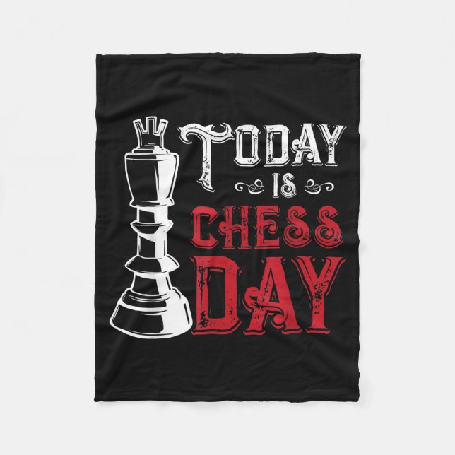 Funny Chess King Castling Design Fleece Blanket (Front)